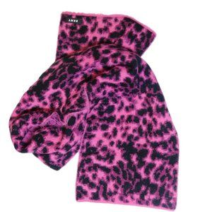 DKNY Fuzzy Animal Print Knit Scarf (444)